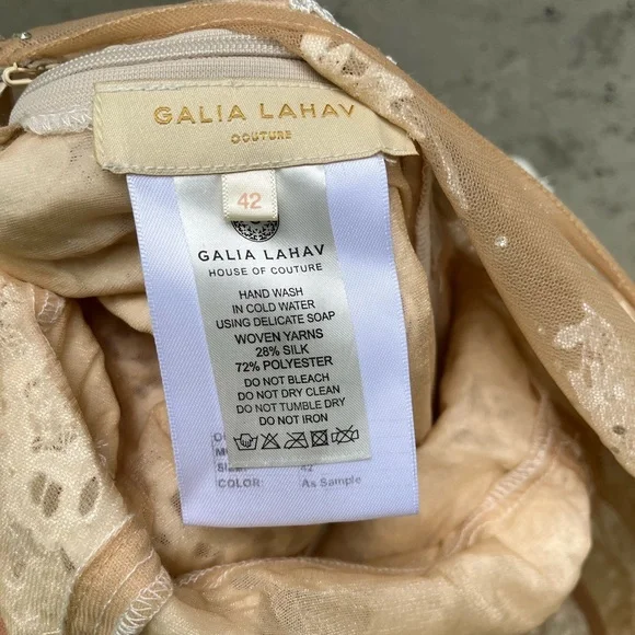 New Galia Lahav Couture Fleur silk lace wedding dress sz 42 10/12 bridal… - Picture 12 of 16